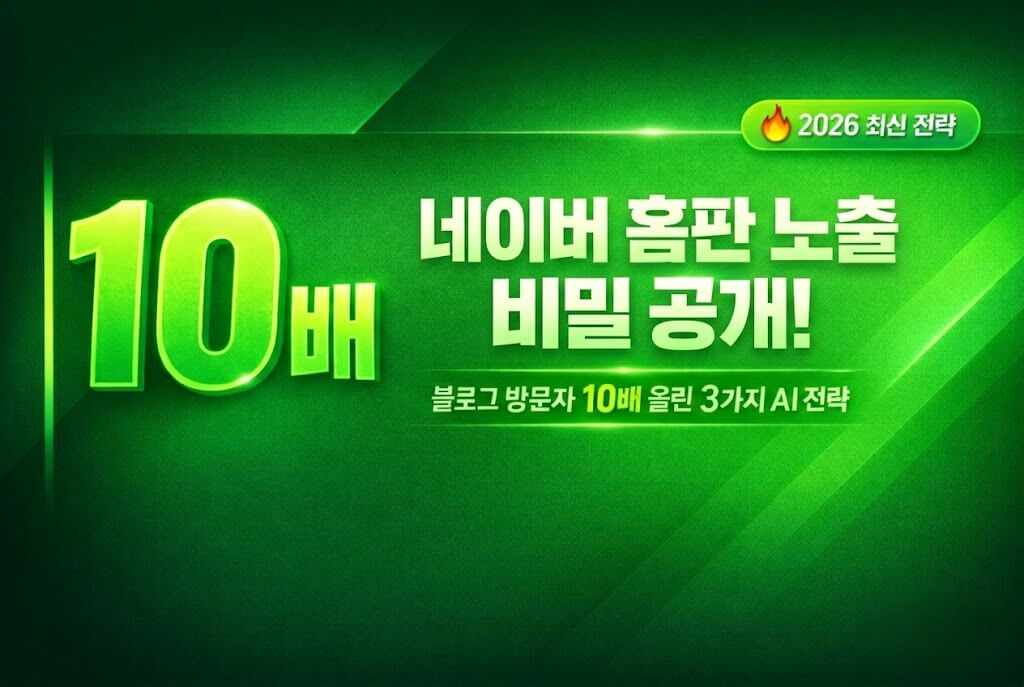 네이버 홈판 노출 비밀 공개! 블로그 방문자 10배 올린 전략 3가지