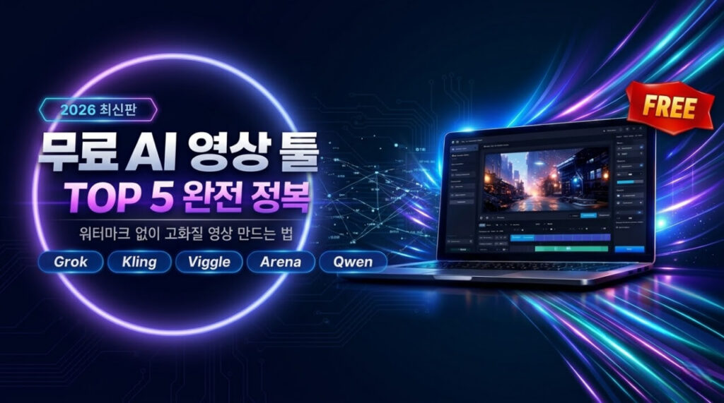 2026 무료 AI 영상 생성 툴 TOP5 | 워터마크 없이 고화질 영상 만들기
