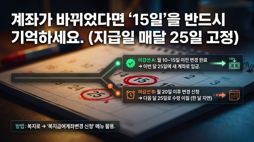 아동수당 지급일 기준 계좌 변경 마감일