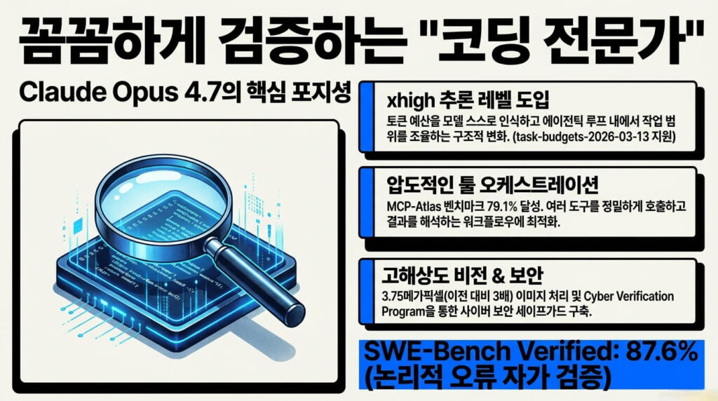 Claude Opus 4.7 신기능 총정리: xhigh 에포트·Task Budget·고해상도 비전