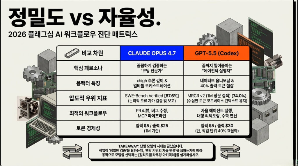 GPT-5.5 vs Claude Opus 4.7 벤치마크 비교: 코딩·에이전틱·추론 성능 수치 총정리