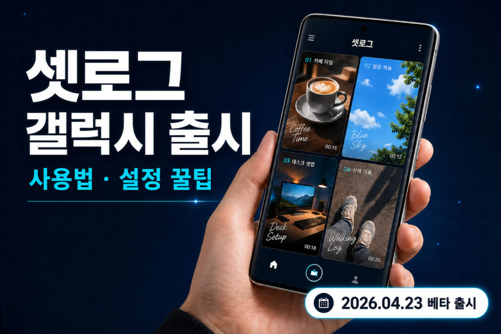 셋로그 갤럭시 출시: 사용법부터 배터리 최적화 설정 꿀팁까지