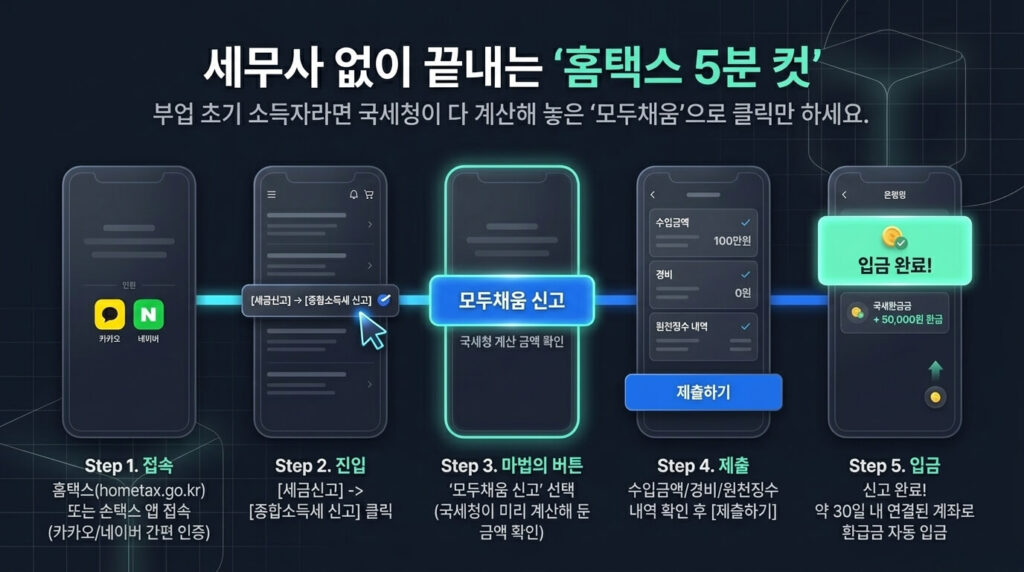 홈택스 모두채움 신고로 직장인 종합소득세 5분 만에 끝내는 법