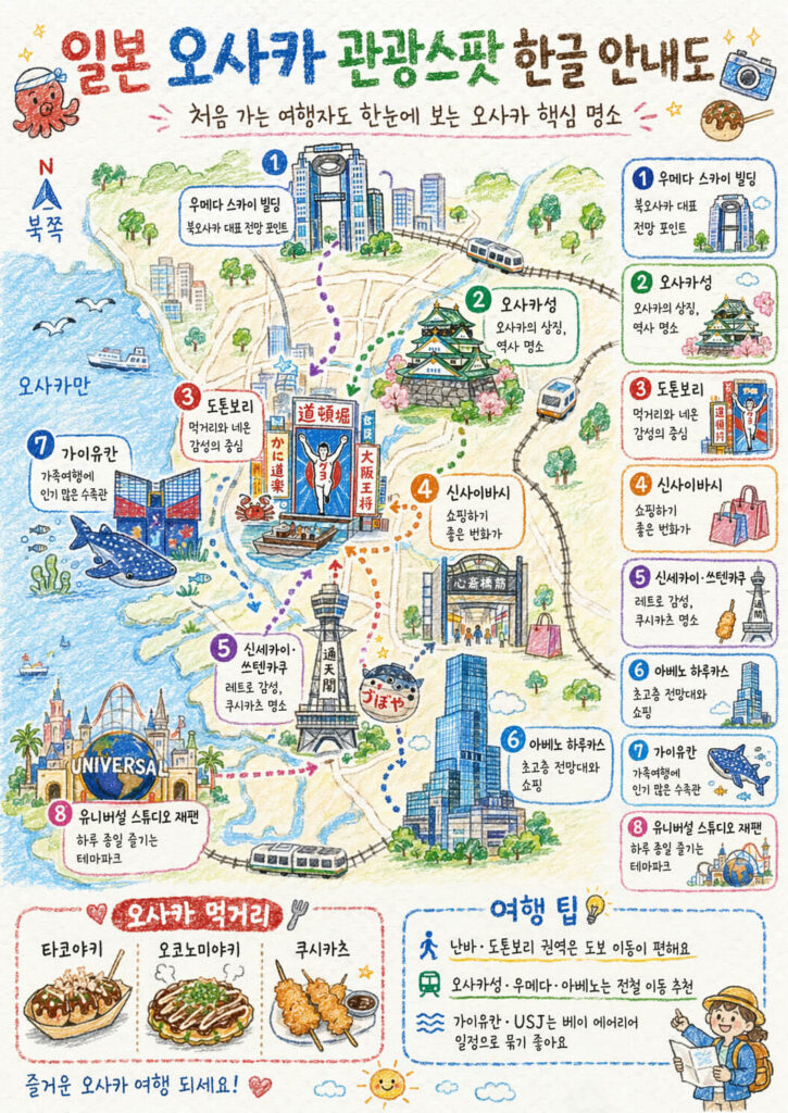 다양한 도시에 바로 적용하는 추천 입력 예시: 일본 오사카