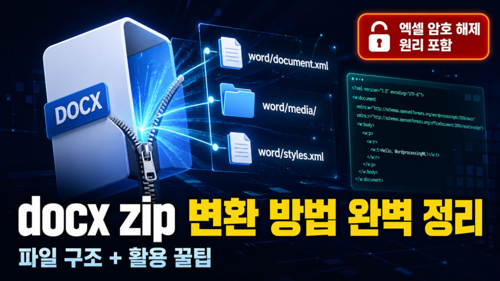 docx zip 변환 방법 완벽 정리 (파일 구조 + 활용 꿀팁)