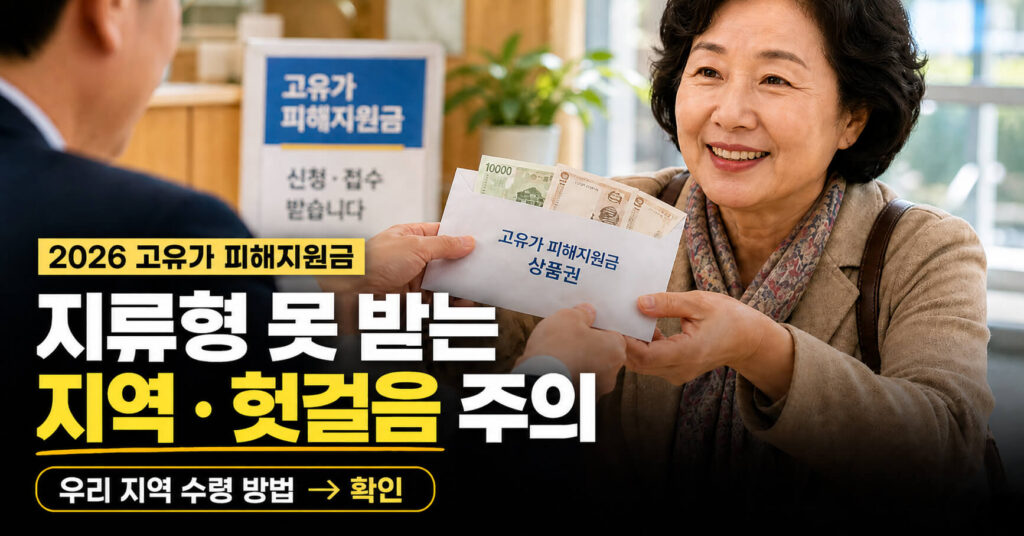 고유가 피해지원금 지류형 수령 가능 지역 + 거절 이유 총정리
