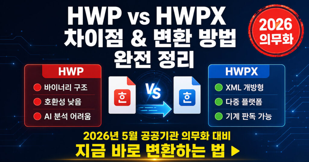 HWP HWPX 차이와 변환 방법 완전 정리: 안 열릴 때 해결법까지