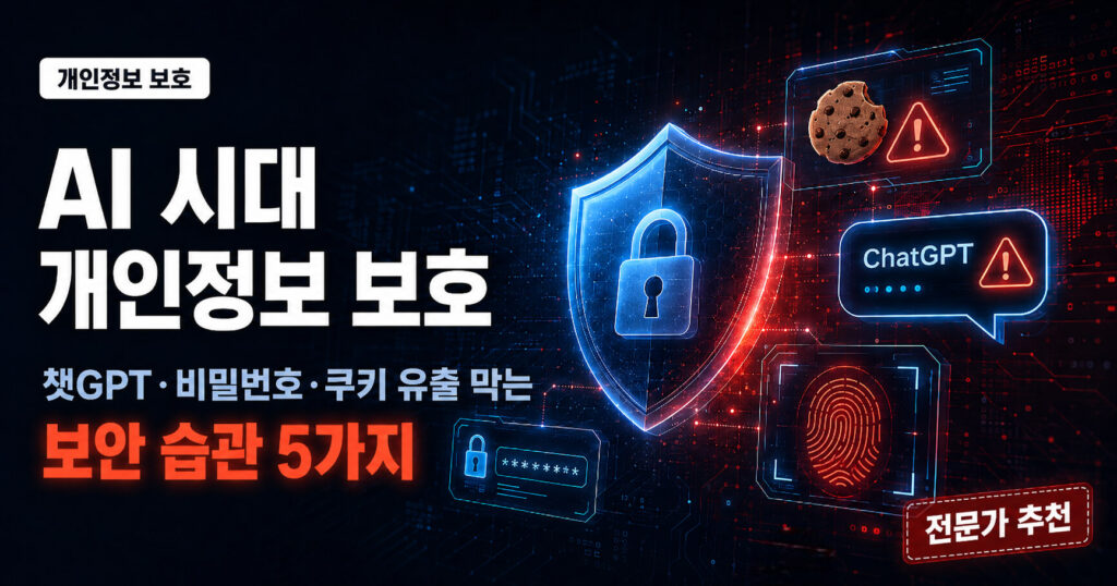 AI 시대 개인정보 보호: 챗GPT·비밀번호·쿠키 유출 막는 보안 습관 5가지