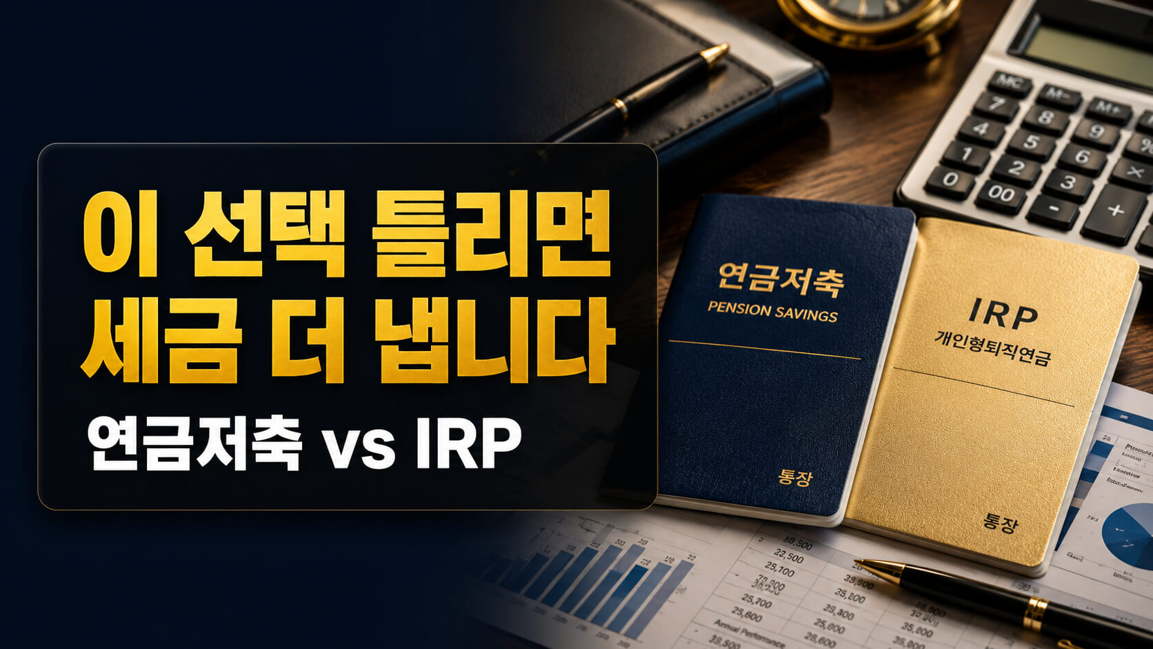 연금저축펀드 IRP 차이: 세액공제·투자 자유도·중도 인출 5가지 완전 비교