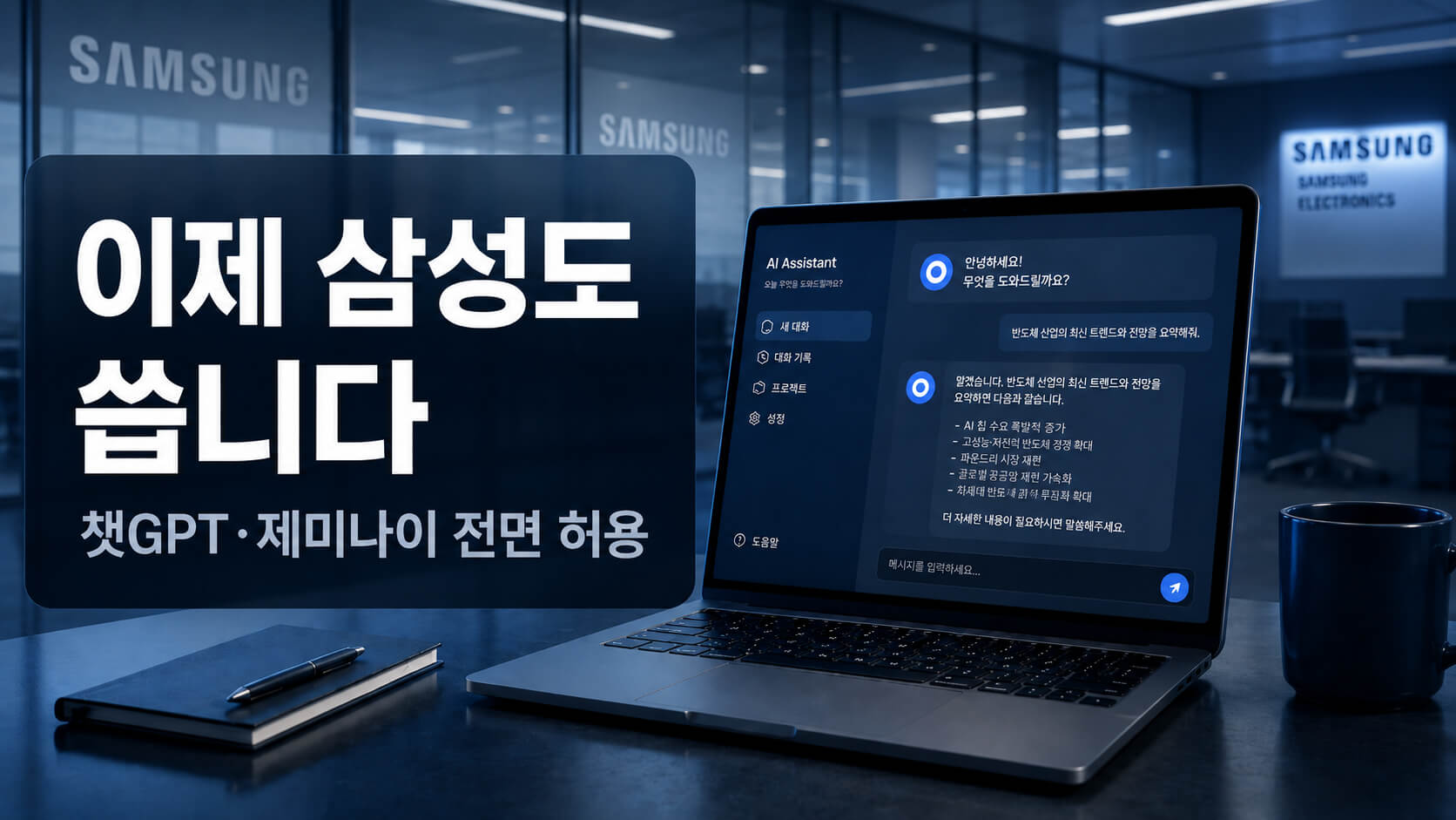 삼성전자 챗GPT·제미나이 사내 허용 추진: 2년 금지 풀린 배경과 파급 효과
