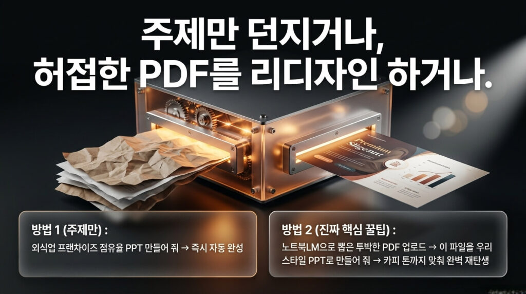 5단계: 주제를 던지거나 기존 발표자료를 자동 리디자인하기